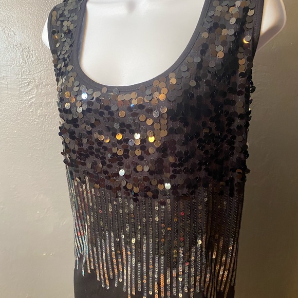 GEORGE black and silver sequin sleeveless top - Picture 11 of 16
